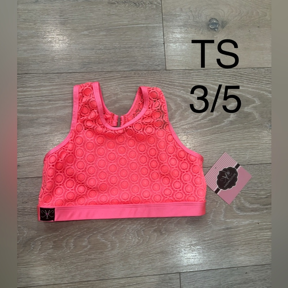 Kandi Kouture Coral Pink Dance Top NWT
